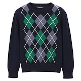 Boys' Cherokee  Argyle Crew Neck Sweater - Navy/Jade