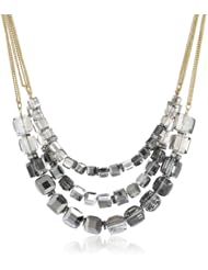 Kenneth Cole New York "Springtime Rose" Faceted Bead 3 Row Necklace, 19"