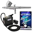 Master Airbrush&reg; Brand Model G22 Airbrushing System with Model C16-B Black Portable Mini Airbrush Air Compressor-The Complete Set Now Includes a (FREE) How to Airbrush Training Book to Get You Started