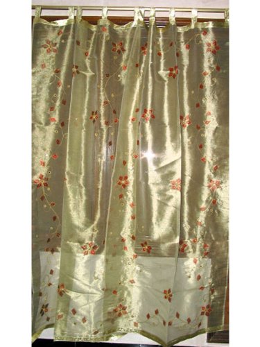 Sari Curtains 2 Organza Champagne Drapes Panel