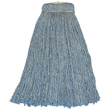 Zephyr Blue Blendup Blended Natural and Synthetic Fibers Screwflat Cut End Mop Head (Pack of 12)