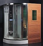 LineaAqua Belize 71 x 48 x 87 Combination Finnish Sauna & Steam Shower Enclosure with Rain Shower, Chromatherapy Lighting, 4 Body Sprays, Sauna Stove, FM Radio - FREE SHIPPING!!!