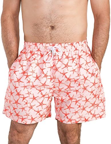 Star Fish Print High-End Swim Trunks - Palmacea - EST1 -Large