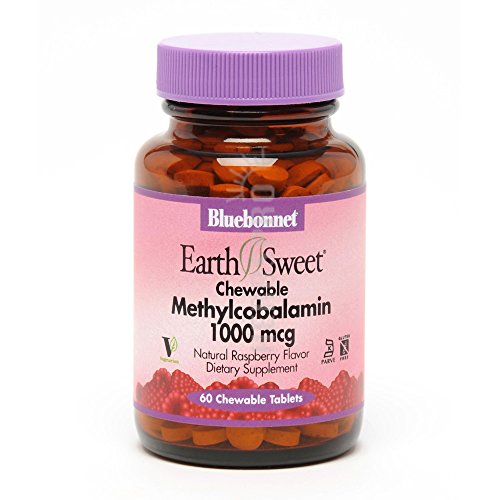 Bluebonnet Nutrition Earthsweet Chewable Methylcobalamin Vitamin B-12 1000 Mcg Raspberry Flavor, Raspberry Flavor 60Tab 1000 Mcg(Pack of 2) Bluebonnet Nutrition Earthsweet Chewable Methylcobalamin Vitamin B-12 1000 Mcg Raspberry Flavor, Raspberry Flavor 60Tab 1000 Mcg(Pack of 2)