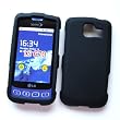 LG Optimus S LS670 (Sprint) Rubberized Snap On Protector Hard Case, Black