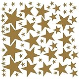 68 Star Stickers Removable Star Wall Decals, Gold
