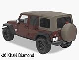 07 Wrangler Unlimited Sailcloth Replacement Soft Top w/TINTED Windows - Black Diamond