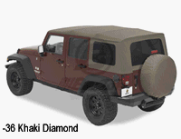 07 Wrangler Unlimited Sailcloth Replacement Soft Top w/TINTED Windows - Black Diamond