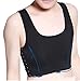 Breathable Super Flat Les Lesbian Tomboy Compression 3 Rows Clasp Chest Binders (Small, Black)