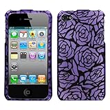 Titanium Purple Roses Protector Case for Apple iPhone 4
