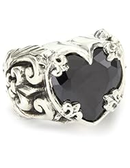 King Baby Black Cubic-Zirconia Heart Ring