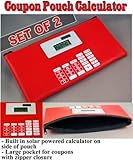 COUPONS/BILLS ZIPPERED POUCH WITH BUILT-IN CALCULATOR (Set of 2)