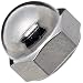 Grade 5 Brass Acorn Nut, Chrome Plated Finish, Inch, Right Hand