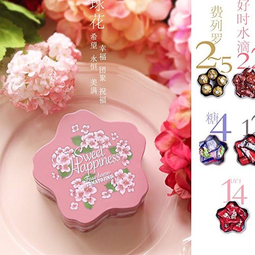 MiiSii Home(TM) Cute Sweet Happiness Pink Blossom Wedding Candies Storage Decorative Box + FREE GIFT