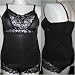 Delta Burke Microfiber Cami Set With Galloon Lace Trim in Plus Sizes 1x Black