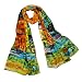 100% Luxurious Charmeuse Silk Wassily Kandinsky's "Houses in Munich" Hand Rolled Edges Long Scarf Shawl
