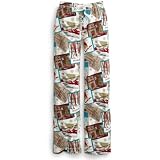 Postcard Print Ribbed Knit Pajama Pants