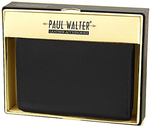 Men's Genuine Leather Trifold Wallet (Black)