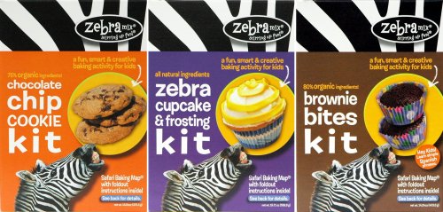 Zebra Mix Mixed Pack Baking Kits, Chocolate Chip, Cupcake And Brownie (Pack of 6)