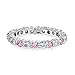 Bling Jewelry Simulated Pink Topaz and Clear CZ Stackable Eternity Band Ring 925 Sterling Silver