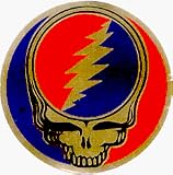 Grateful Dead - Steal Your Face on Gold! - Sticker / Decal (Lightning Bolt/Skull)