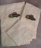 Covered Bridge Off-white Bath Towel Set Wash Hand Bath