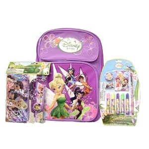 Disney Tinkerbell Tinker Bell and Fairies Kingdom Large Backpack and School Supplies... by 