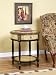 Powell Masterpiece "Antique Gold Tipped Black" with Red Rub-Through Round 1-Drawer, 1-Shelf Accent Table
