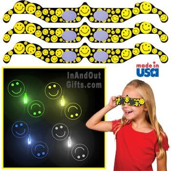 3D Holographic Glasses: See SMILEY FACE at Any Bright Point of Light-Pack of 10