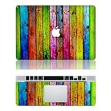 Color Wood Alike Macbook Decals Macbook Skin Decal Stickers Mac Air Top Decal Front Stickers for Apple Macbook 13 15 Inch