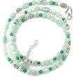 Sterling Silver Amazonite, Aquamarine & Turquoise Beaded Necklace by Sajen, 18"