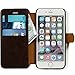 Lockwood iPhone 6s Plus/6 Plus | Folio Wallet Card Case | Faux Leather | Vintage Dark Brown | (5.5 Inch) | Ultra Slim & Light