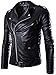 Neleus Men's Classic Leather Motorcycle Jacket with Zip Out Lining