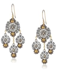 Miguel Ases Pyrite and Gold Small Chandelier Drop Earrings