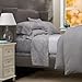Amazon Brand – Pinzon Lightweight Cotton Flannel Sheet Set - Full, Floral Grey