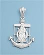 Sterling Silver Pendant - Cross - Anchor and Rope - 26mm Pendant Height