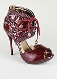 Tie Front Ruffle Trim Heel