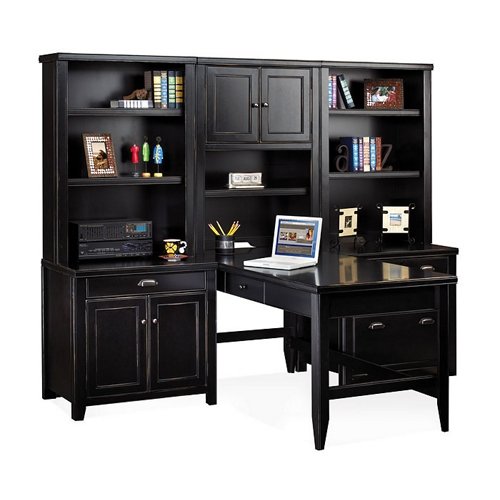 Martin Furniture Distressed Black Home Office Group