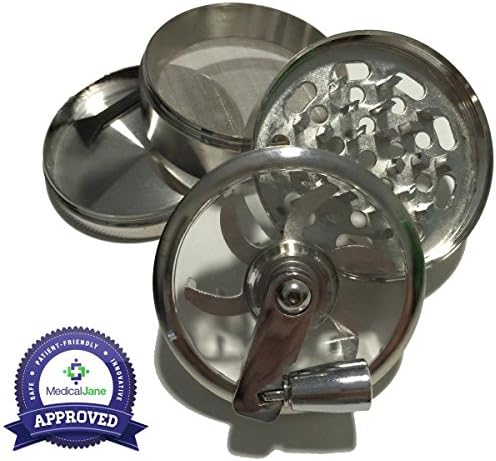 OneKubedDESIGNS Metal Herb Grinder Rustfree Aluminum Spice Tobacco Grinder has 24 Grinding Teeth, Silver