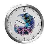 IMAGE OF Modern Wall Clock Hummingbird And Hibiscus