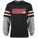 Reebok Arkansas Razorbacks Black Juvenile Faux Layered Crew Long Sleeve T-shirt