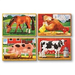 Melissa Doug 3793 Farm Animals Puzzles in a Box