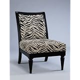 Powell Metro Black Accent Chair with White/Onyx Tiger Striped Fabric