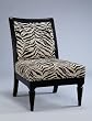 Powell Metro Black Accent Chair with White/Onyx Tiger Striped Fabric