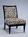 Powell Metro Black Accent Chair with White/Onyx Tiger Striped Fabric