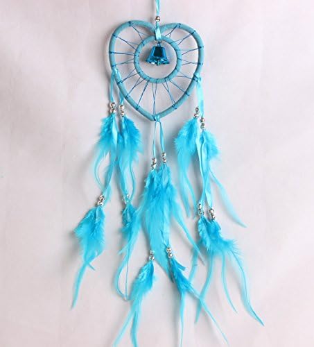 {Factory Direct Sale} Handmade Dream Catcher Circular Net with Feathers Wall Hanging Decoration Decor Ornament Craft Gift New (L1531-blue)