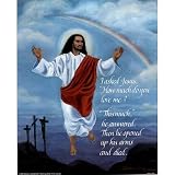 I Asked Jesus Black Art Print POSTER Christ religious - 13x19