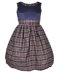 Toddler Polyester Plaid Print  Dress
