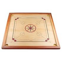 Carrom Board Star Turnier, Carrom Komplettset für Einsteiger mit Zubehör und Gleitpulver