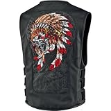 Icon Regulator Chieftain Men’s Leather Street Motorcycle Vest – Black / Large/X-Large | Motorcycle Body Armor Vest. Picture
